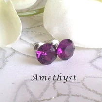 Amethyst - 8 mm fülbevaló