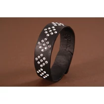 Süllyesztett rombusz - fekete- fehér - Swarovski kristályokkal