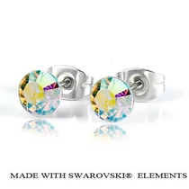 Bedugós fülbevaló - Aurore Boreal színben - Swarovski Elements - 6 mm