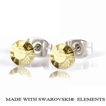 Bedugós fülbevaló - Golden Shadow színben - Swarovski Elements - 6 mm