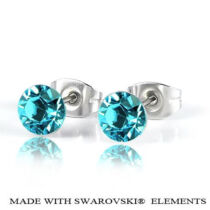 Bedugós fülbevaló - Light Turquoise- világos türkízkék színben - Swarovski Elements - 6 mm_product