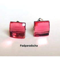 Négyzet fülbevaló - Padparadscha