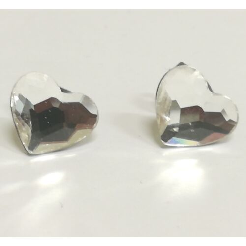Szív fülbevaló -Crystal - Swarovski Crystals - 10 mm