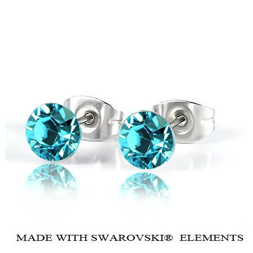 Bedugós fülbevaló - Light Turquoise- világos türkízkék színben - Swarovski Elements - 6 mm_product